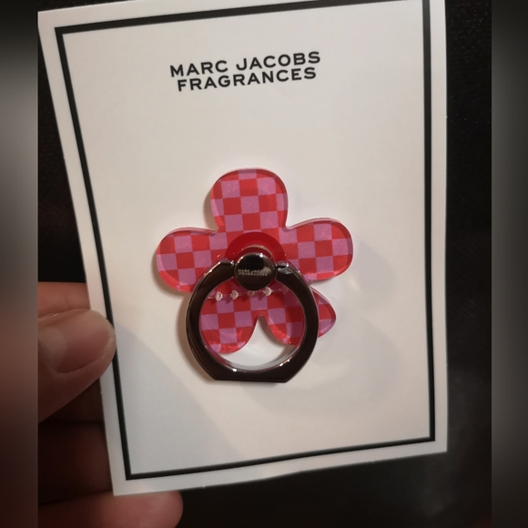Marc Jacobs Accessories - Marc Jacobs Pink Checkerboard Flower Phone Ring